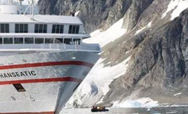 Ship on Antarctica