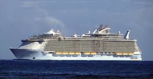 Large cruise ship on the ocean