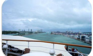 a view of a city from a cruise ship