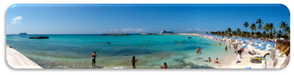 a group of people in a beach