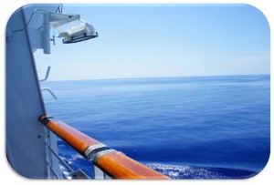 a view of the ocean from a cruise ship