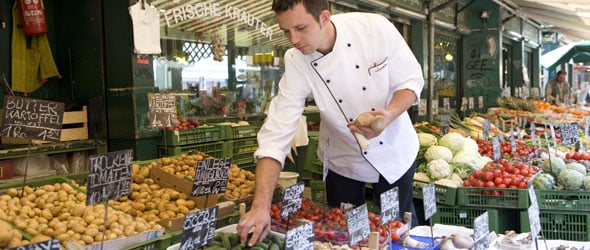 Crew shopping vegetables