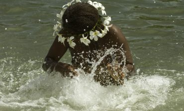 person playing with water