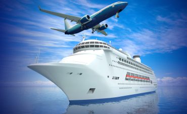 Cruise Ship and Airplane Drawing