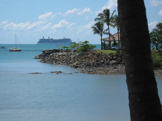 View of the ship from Airlie Beach