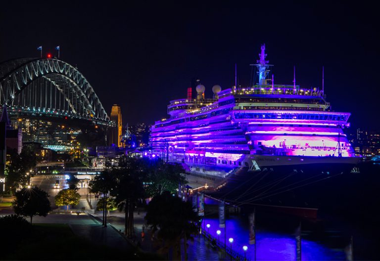 Queen Victoria lit purple for International Women's Day