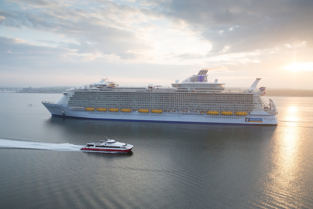 World's largest ship Harmony of the Seas arrives in Southampton