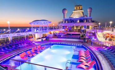 The pool deck of Royal Caribbean's Anthem of the Seas that is coming to Australia.