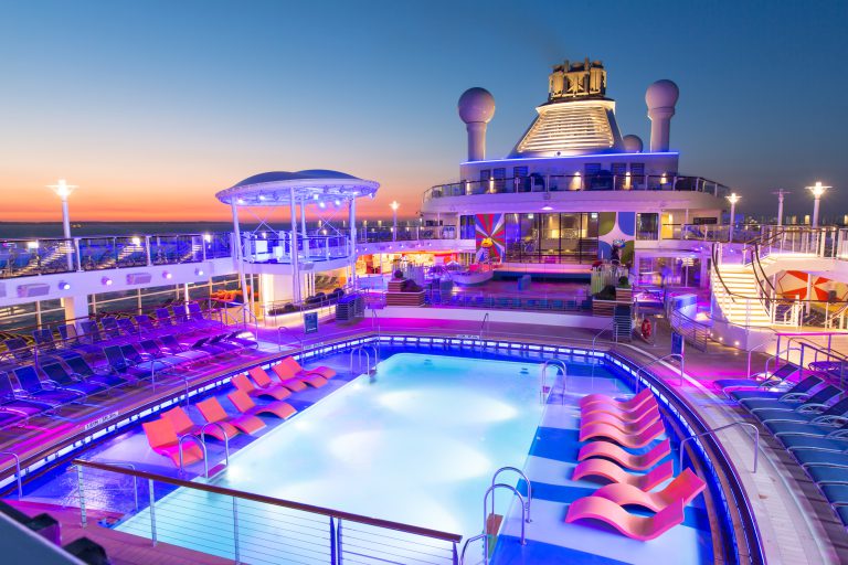 The pool deck of Royal Caribbean's Anthem of the Seas that is coming to Australia.