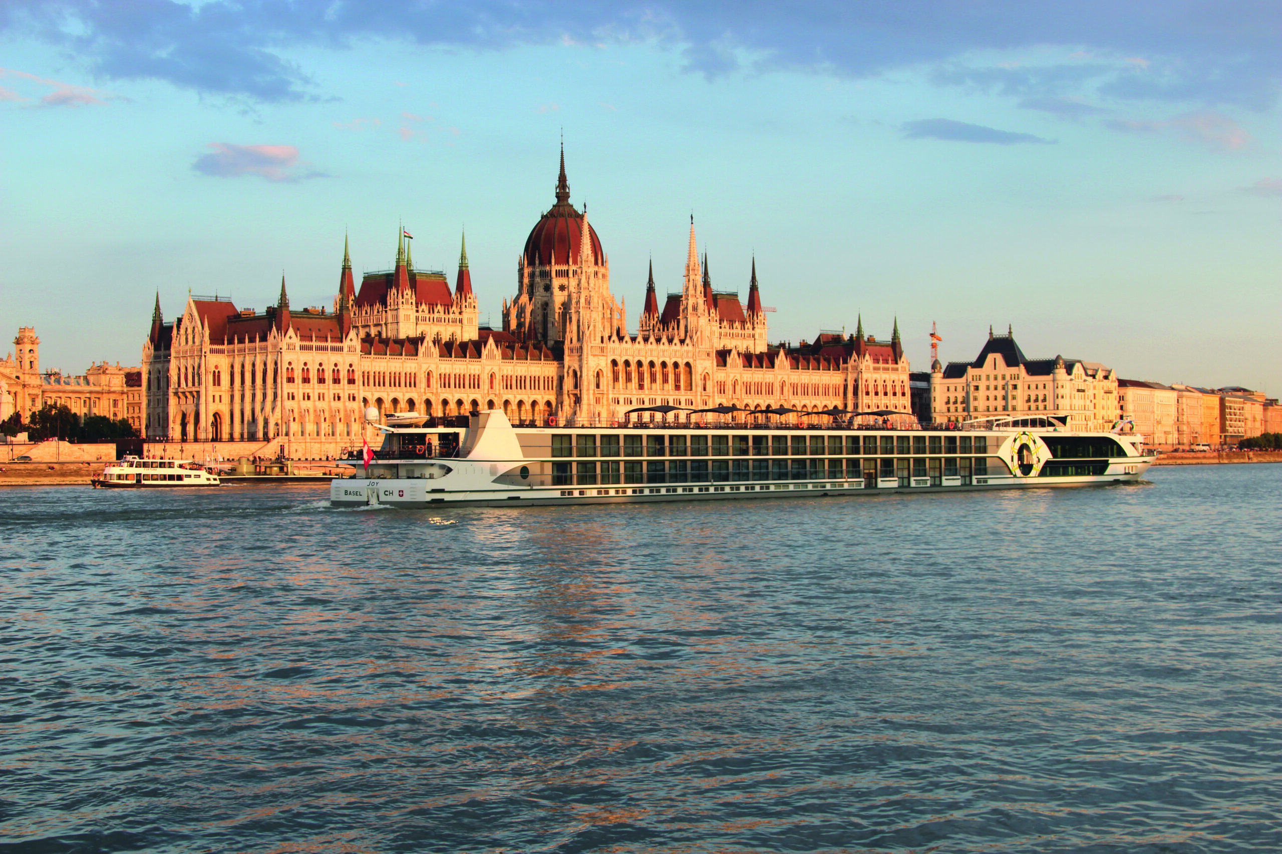 The MS Joy in Budapest sailing on the river