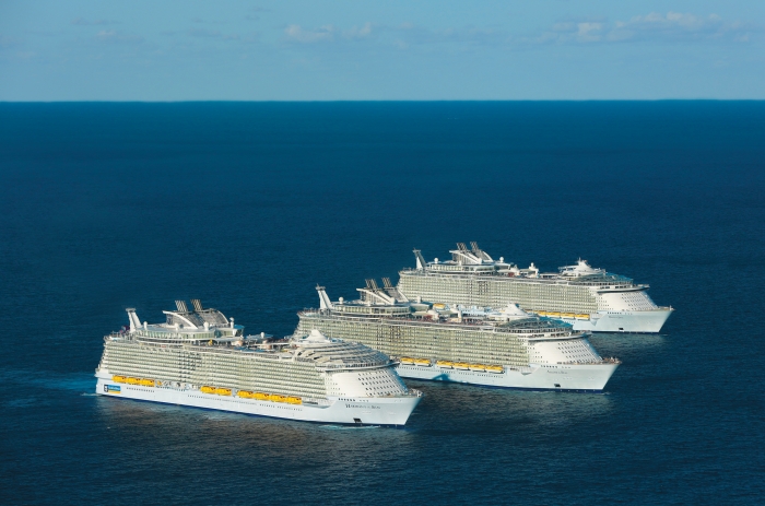 Royal Caribbean's largest ships in historic mid-ocean meet