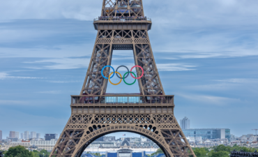 Paris France Eiffel Tower during the Olympics