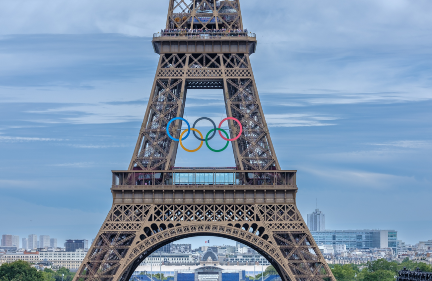 Paris France Eiffel Tower during the Olympics