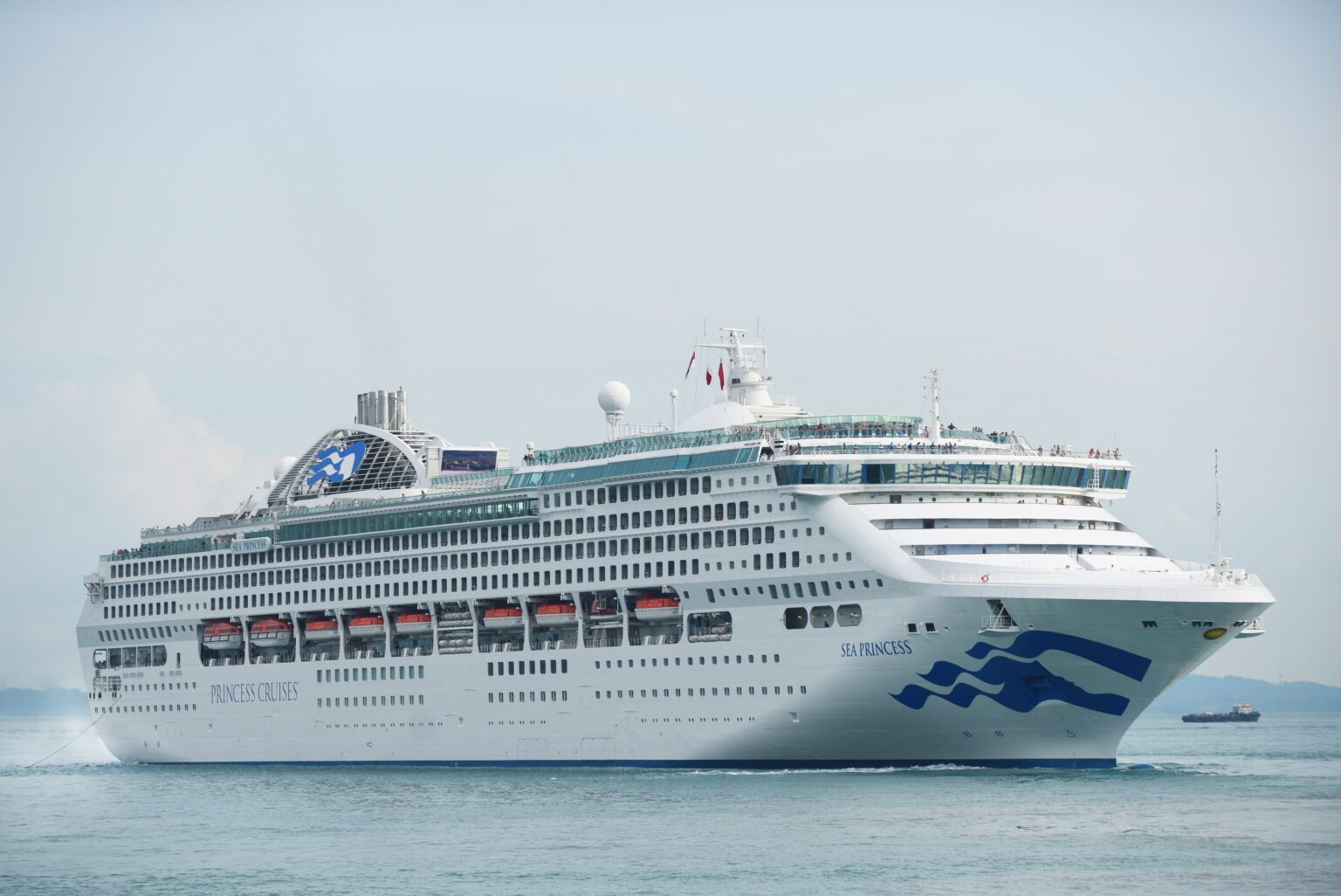 Sea Princess looking loverly in new livery in Singapore after dry dock