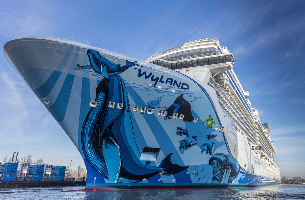 Norwegian Cruise Lines float out their latest and Alaskan bound ship, Norwegian Bliss
