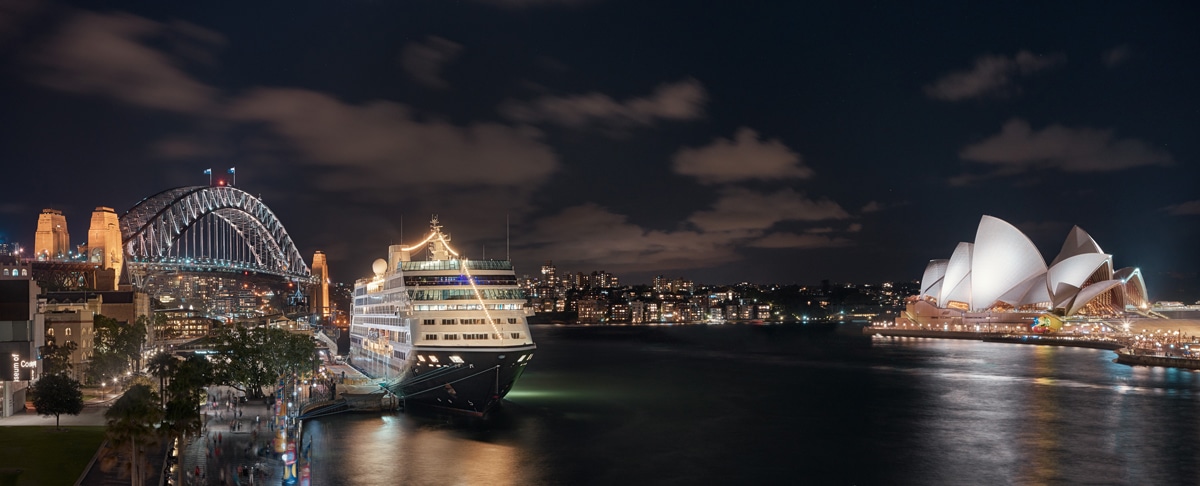 Azamara Journey in Sydney at night