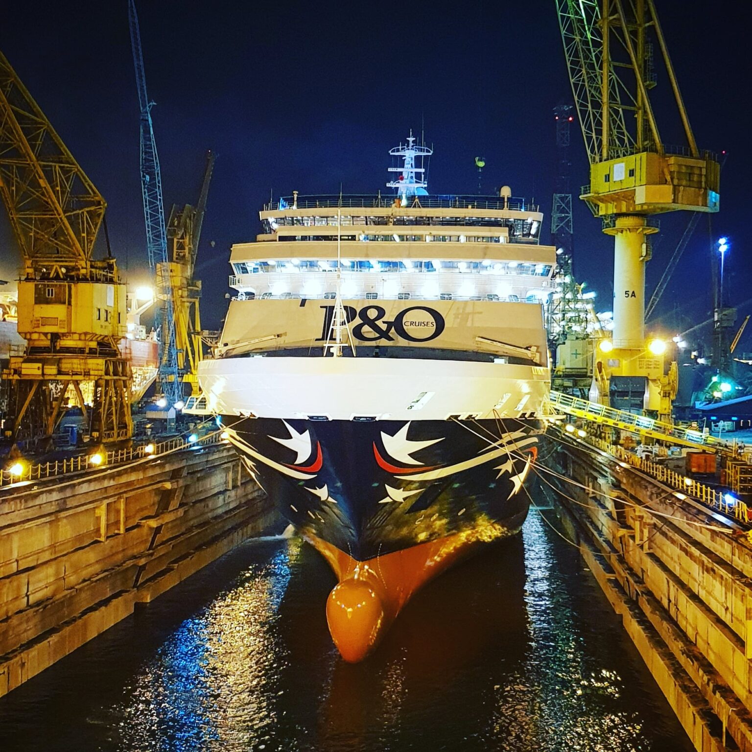 The new Pacific Aria emerges from dry-dock