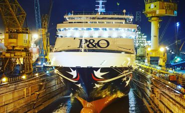 The new Pacific Aria emerges from dry-dock