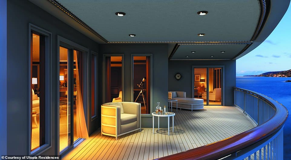 Balcony area on The Utopia