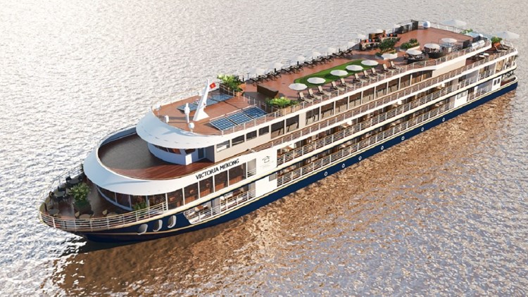 New line debuts first ship on the Mekong River