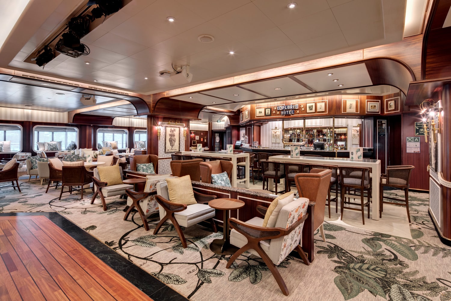 Explorer Hotel bar on Pacific Explorer