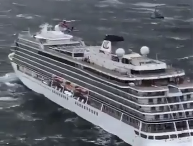 Viking Sky in rough waters off Norway during the 2019 storm