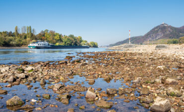 Low water levels on the Rhine River Cruise