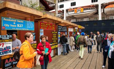 Tourists in Juneau, Alaska