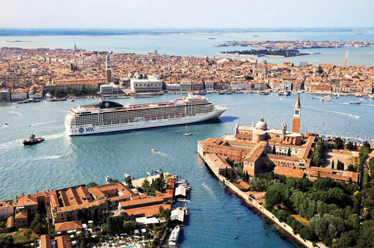 MSC Cruises ship sailing into Venice