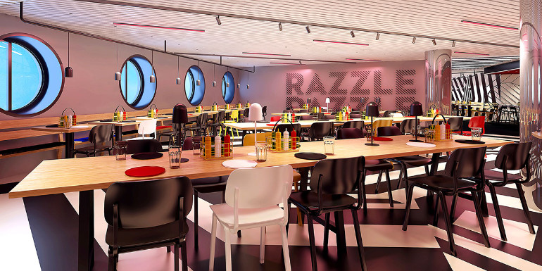 Virgin Voyages vegetarian restaurant Razzle Dazzle