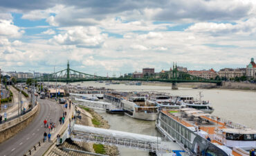 Danube crowded river ships