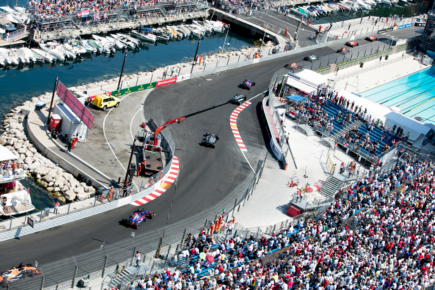 Ultimate Monaco Grand Prix experience grandstand seats, a super yacht