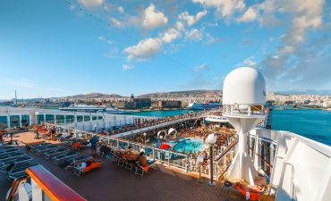 Greece from deck of the cruise