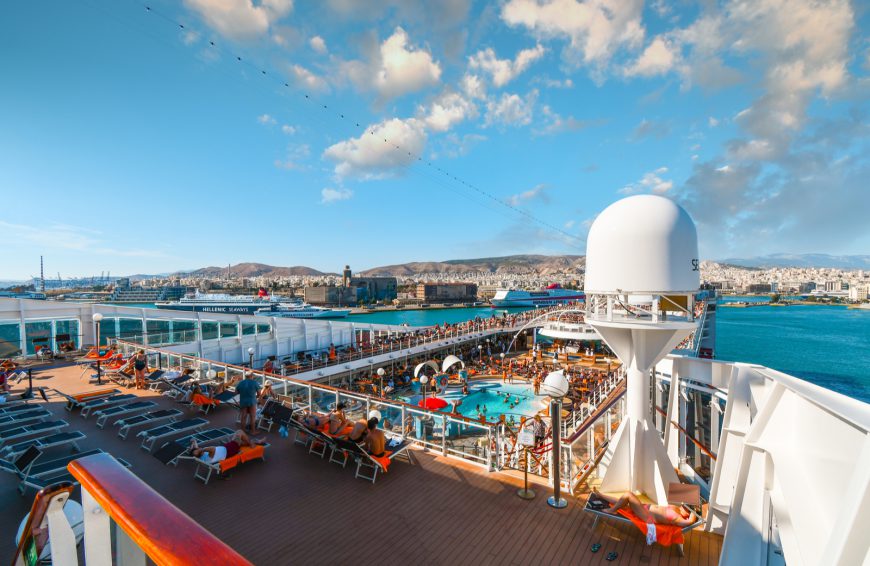 Greece from deck of the cruise