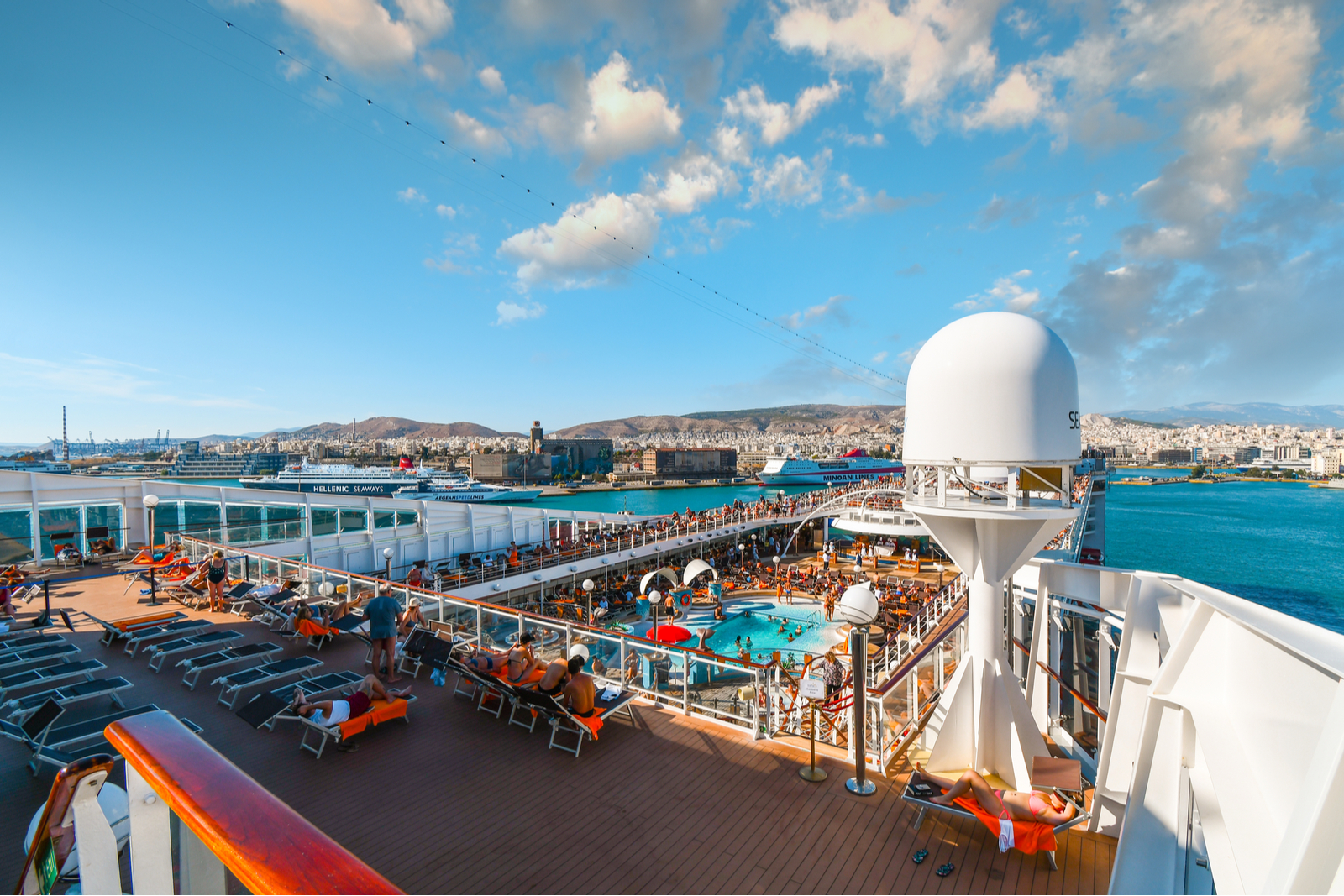 Greece from deck of the cruise