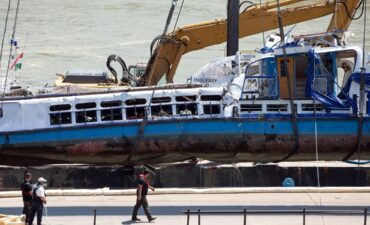 The Mermaid after she was retrieved from the Danube River