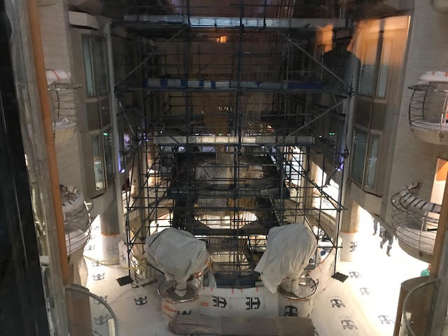 The lift area on Voyager of the Seas