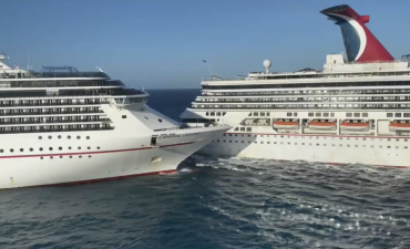 Amazing video as two Carnival cruise ships collide