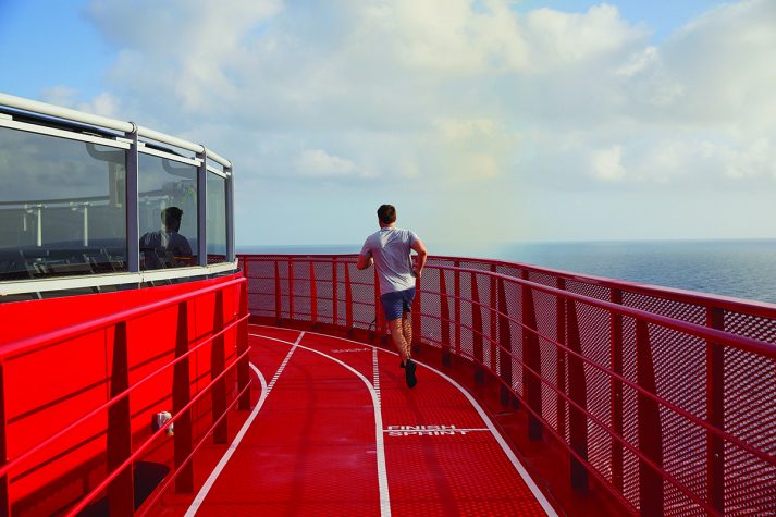 The running track on the Scarlet Lady