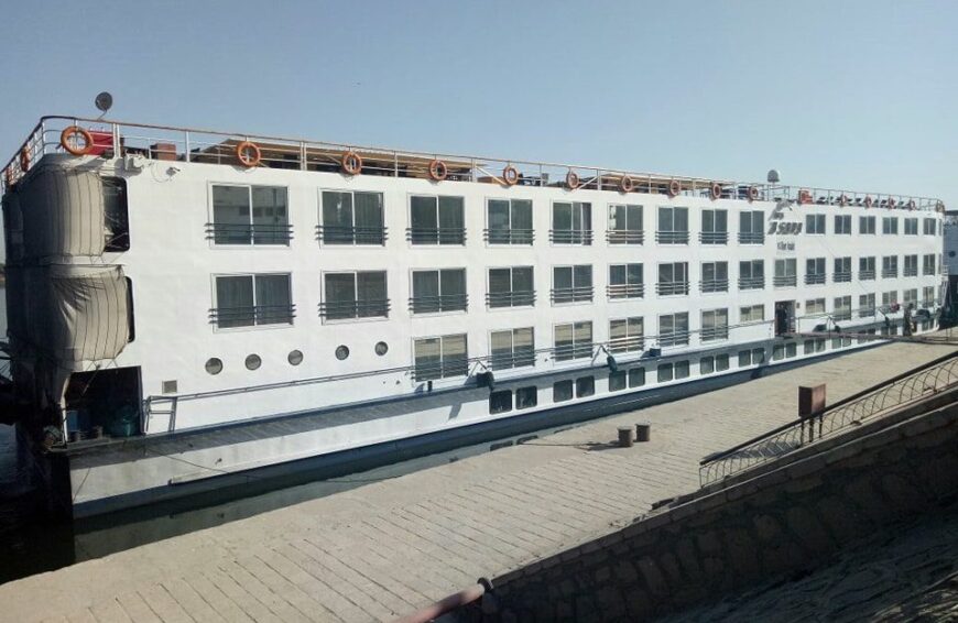 Cruise ship parked on a dock