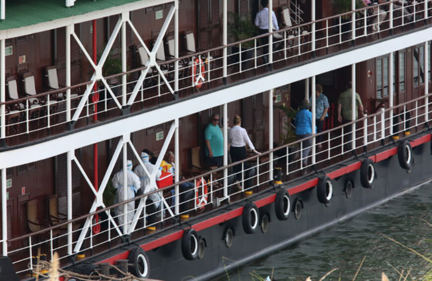 Close up of a cruise ship