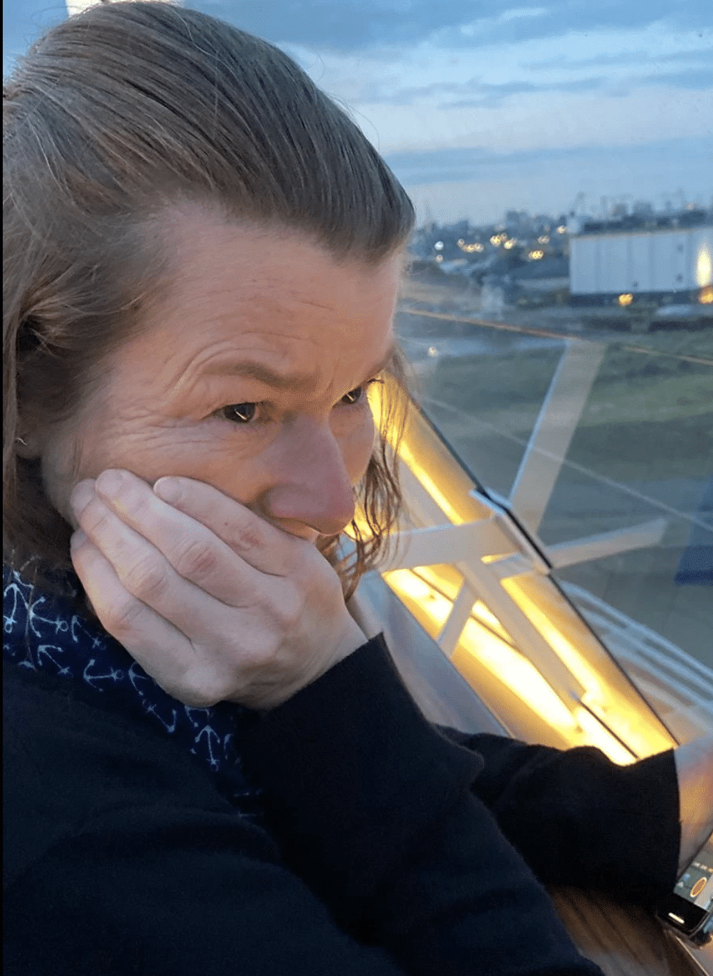 An emotional Pam at the TUI sailaway party