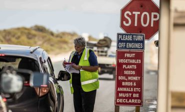 An officer in border restrictions