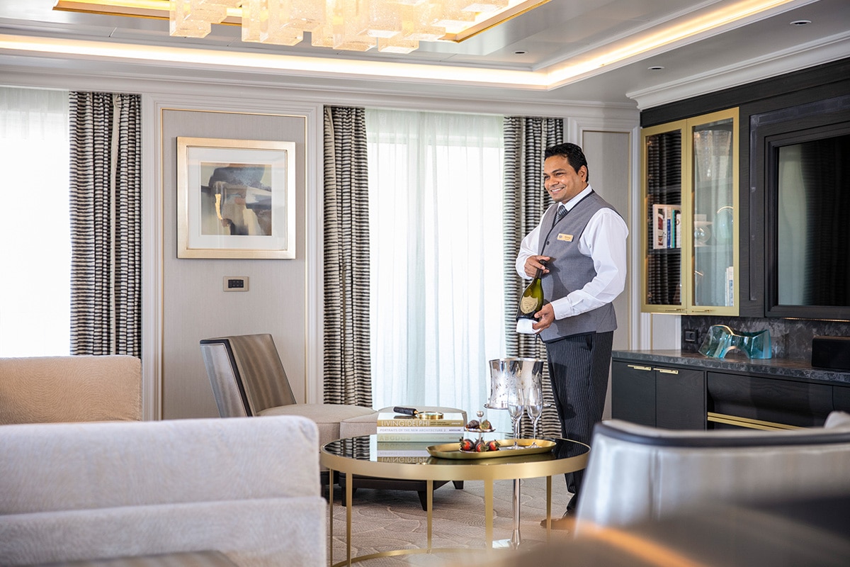 A butler in the Regent Suite