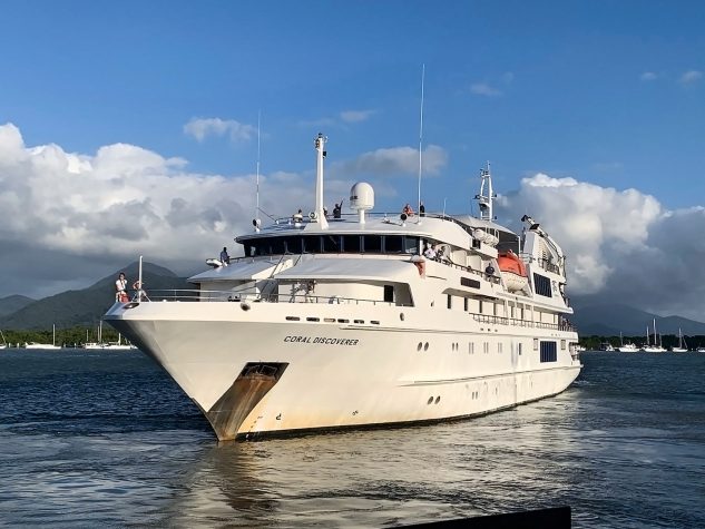 Coral Discoverer Departing Cairns Cruise Liner Terminal