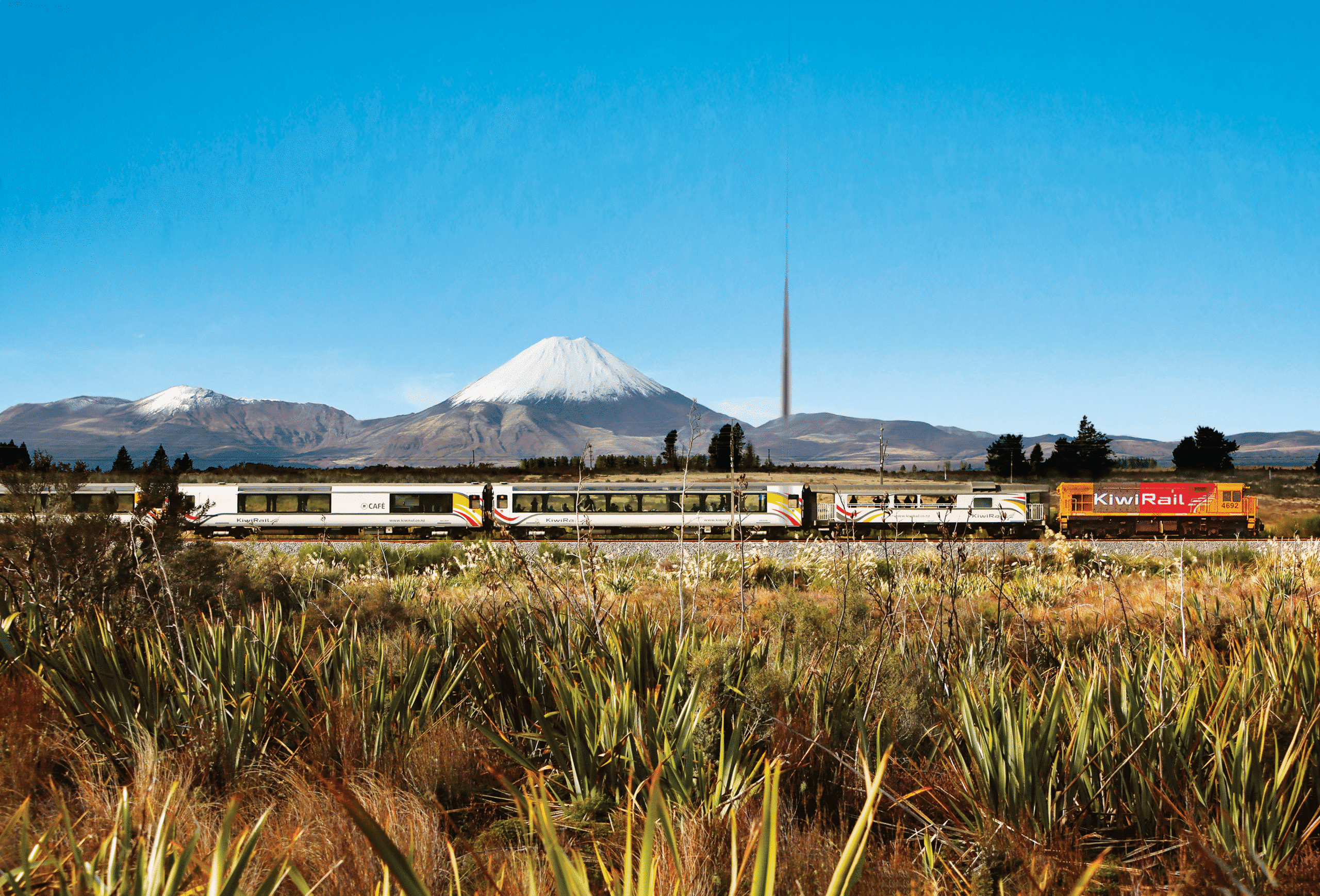 Northern Explorer Leaving National Park Southbound Wide