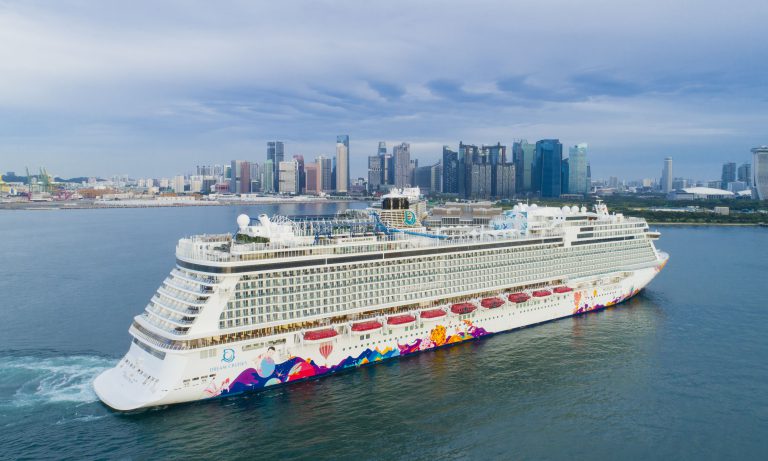 The World Dream's inaugural voyage from Singapore