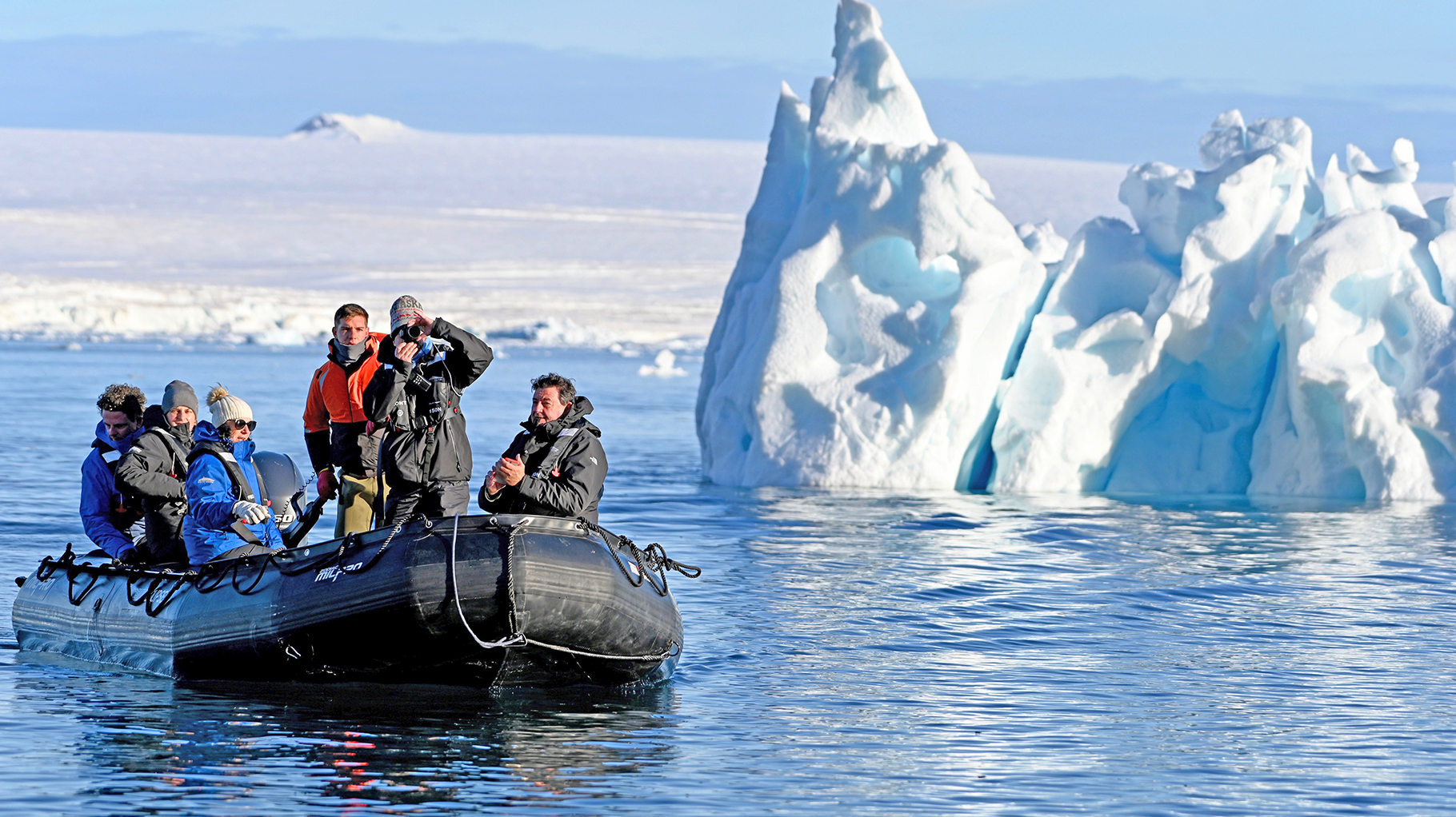 Guests in the Scenic Eclipse Zodiacs in Antarctica