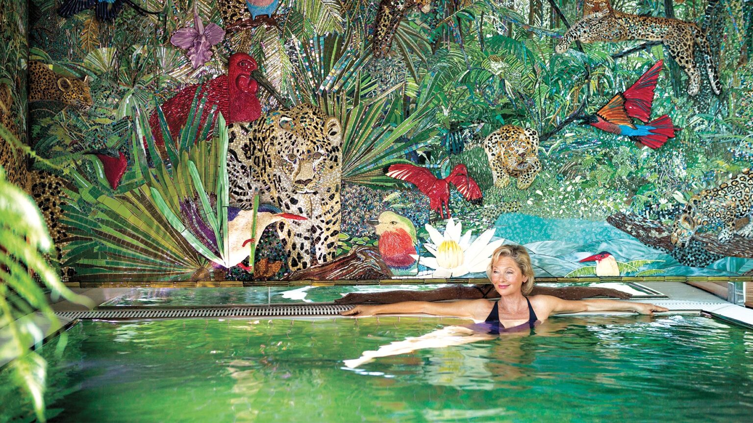 A woman in the pool