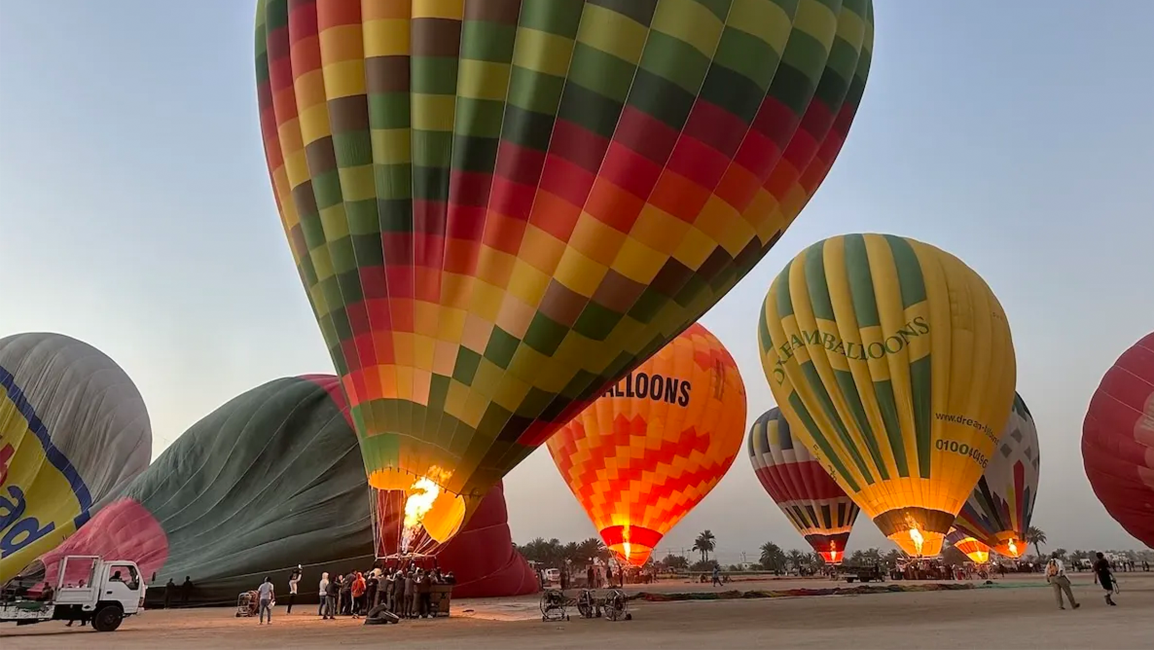 Balloons taking off at Luxor, Egypt